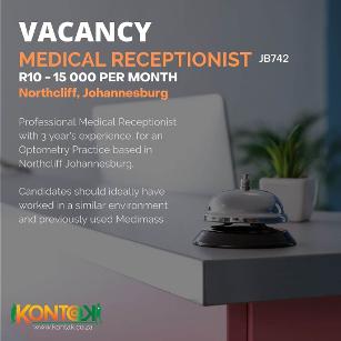 Medical Receptionists Jobs in Johannesburg | Kontak Recruitment